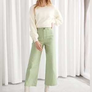 & Other Stories - Wide leg green pants